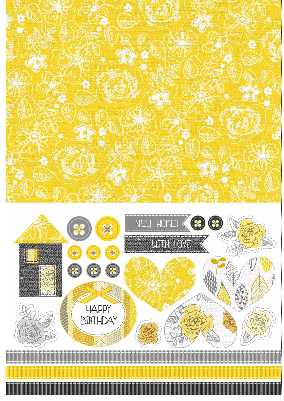 Free yellow and black fabric patterned papers_02