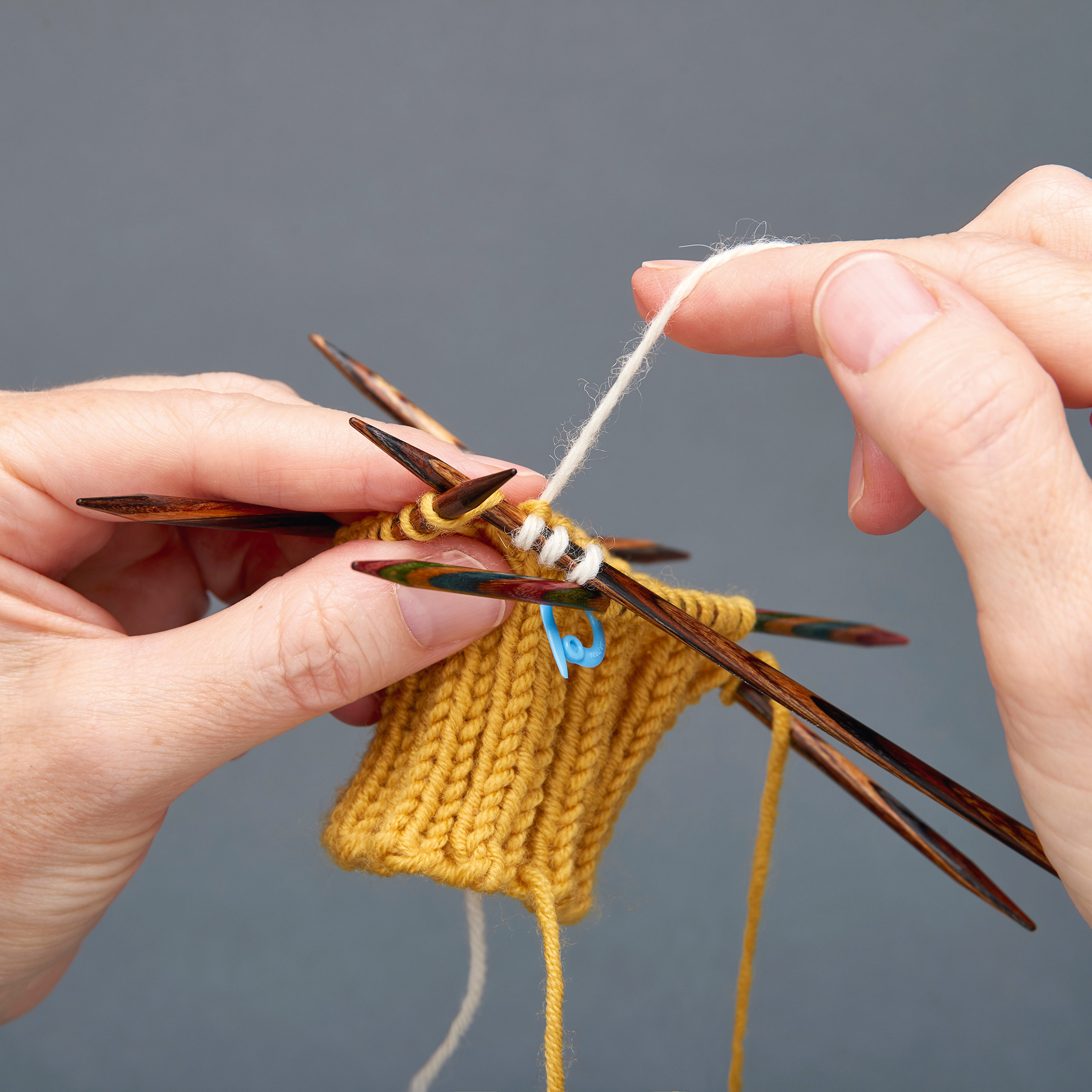 Helical knitting step 2