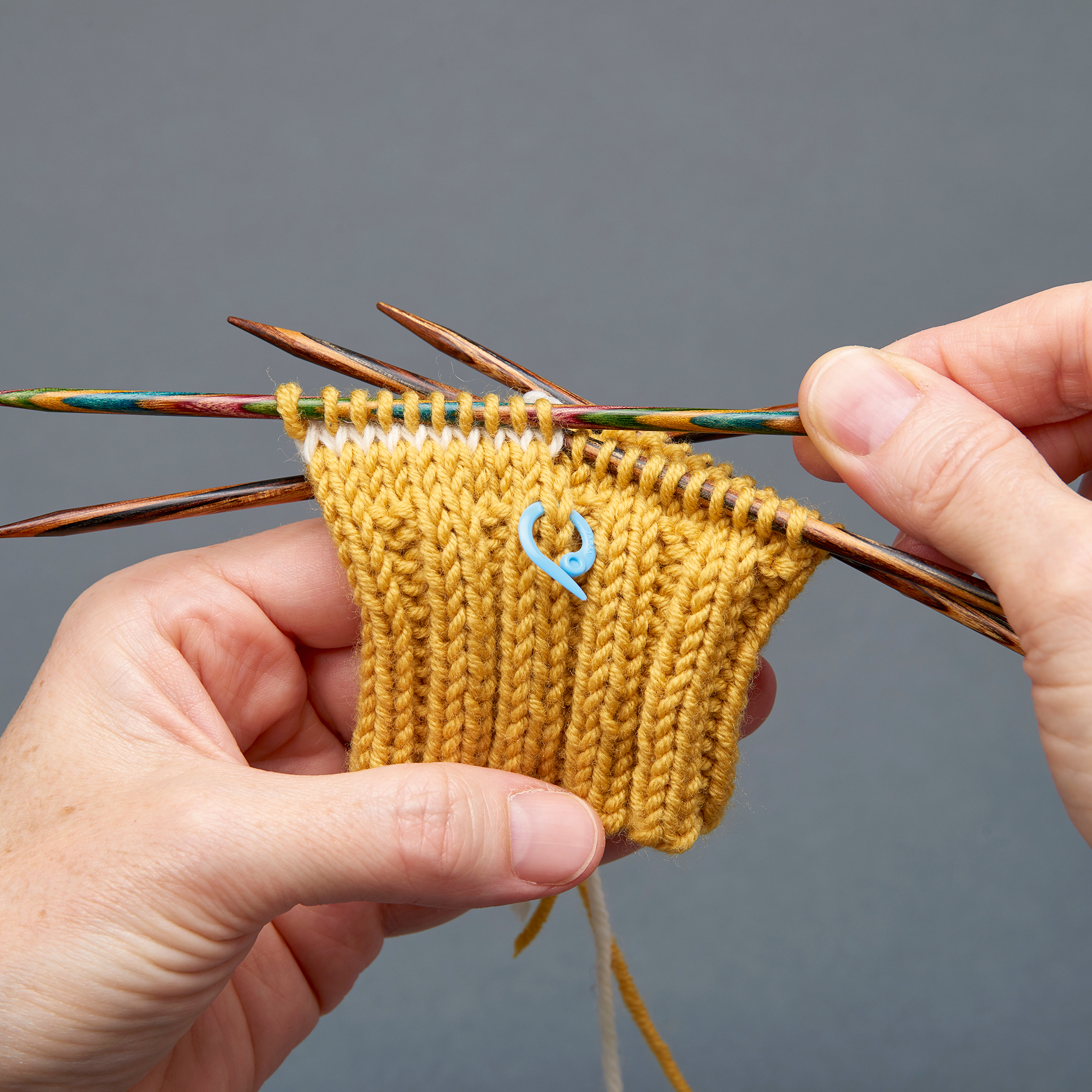 Helical knitting step 4