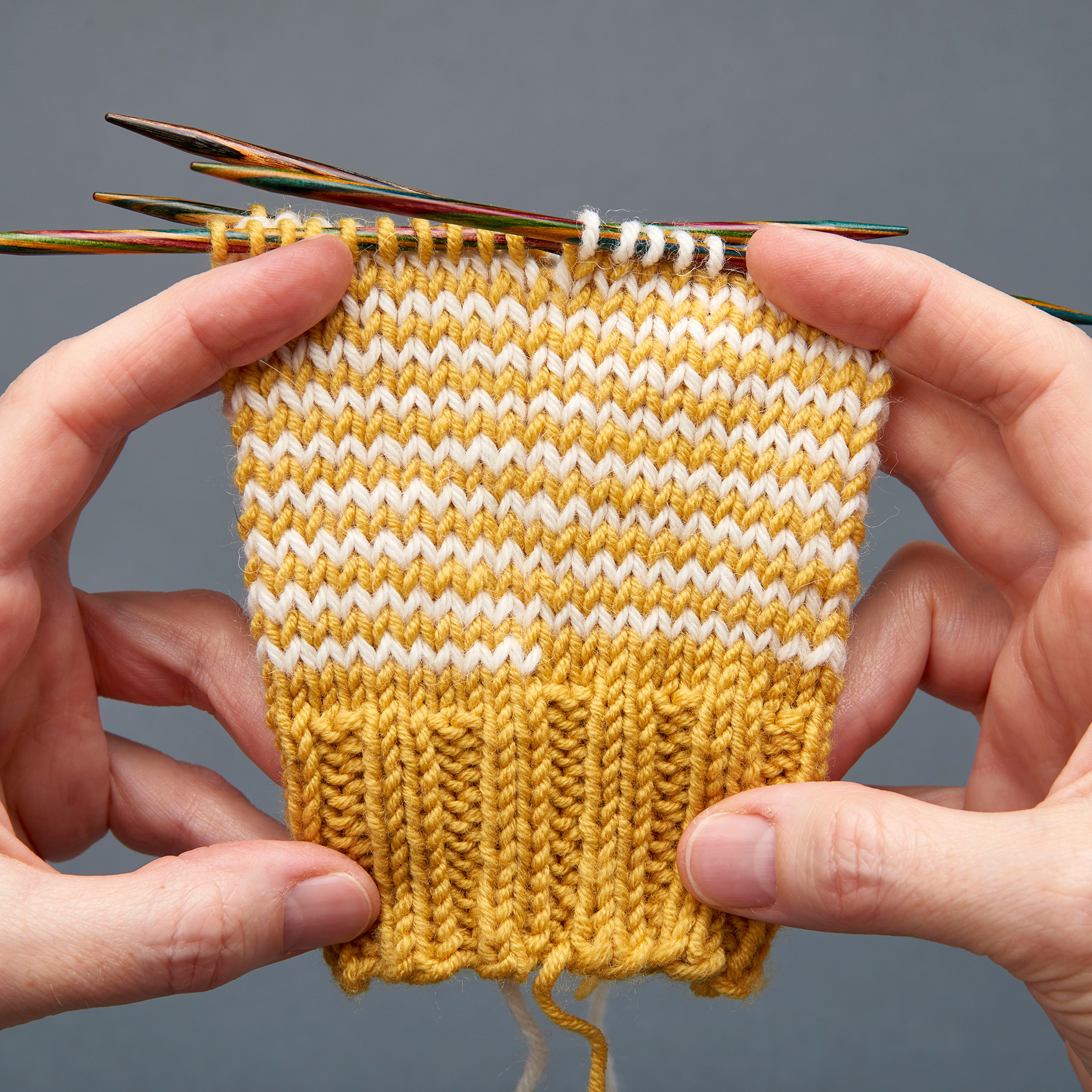 Helical knitting step 5