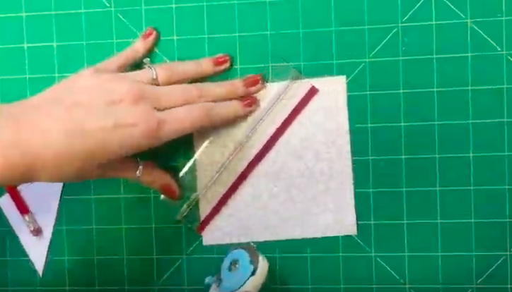 How to hand piece patchwork step 2