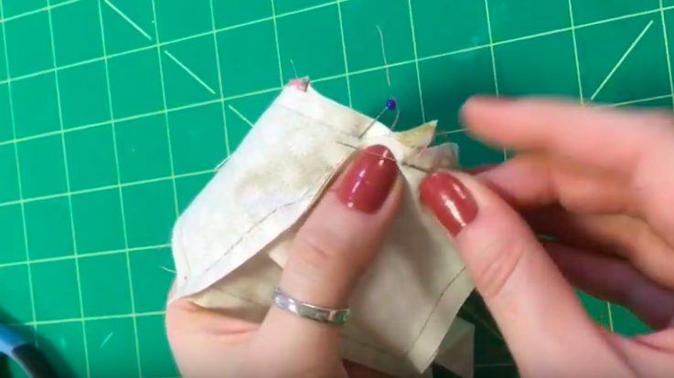 How to hand piece patchwork step 9