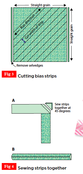 How-to-sew-Bias-Strip-Applique-Figs-3-4