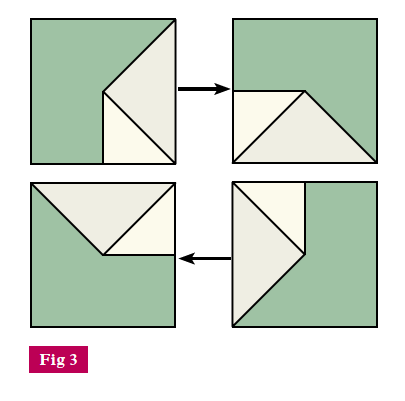 Pinwheel quilt block diagram