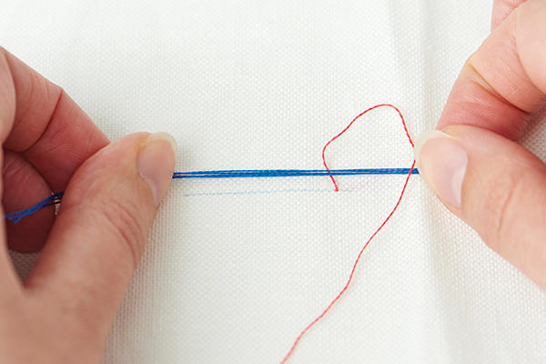 How to sew couching stitch step 1