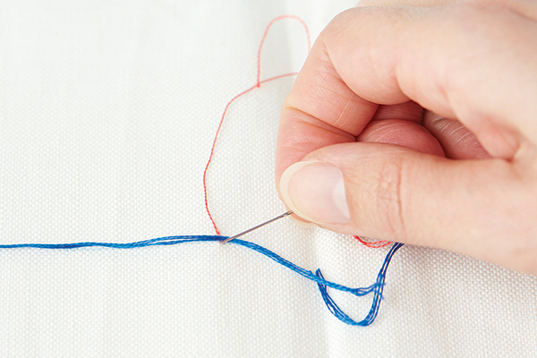 How to sew couching stitch step 2
