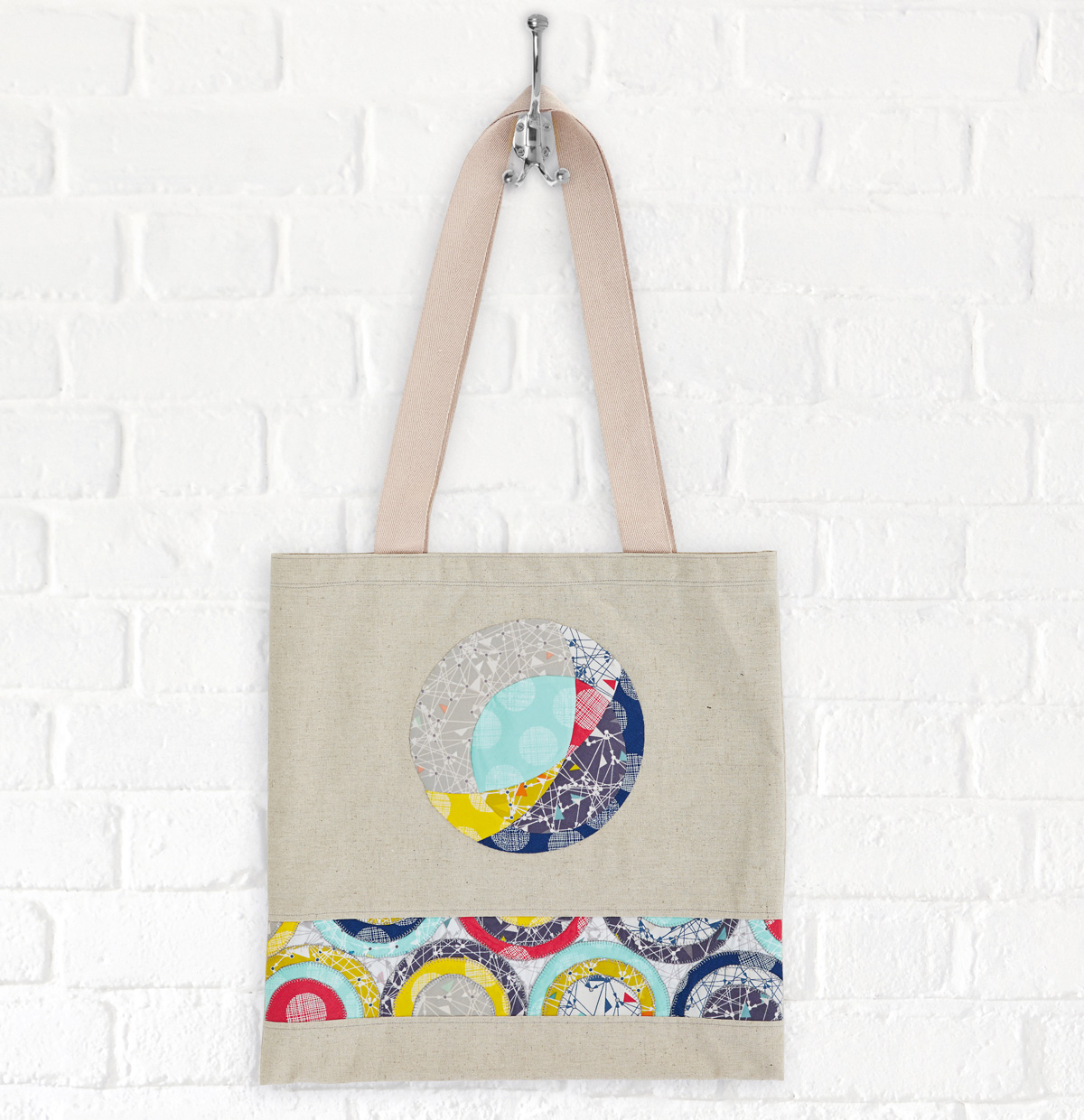 quilted curves design tote bag