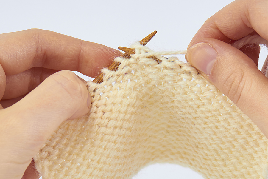 Ssp knitting, slip slip purl, knitting decrease, step 3