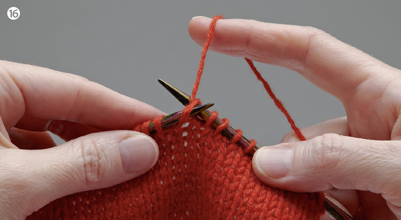 What is combinatinon knitting step 16