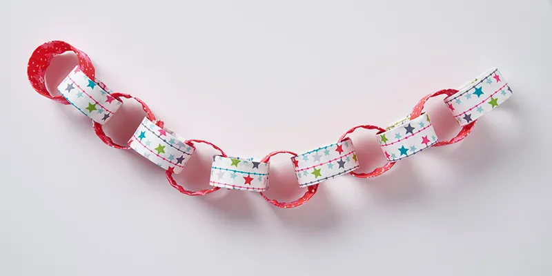 Christmas paper chains made from fabric