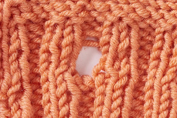 2x2 Rib stitch buttonhole