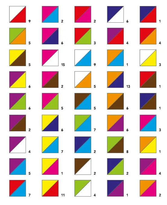 Colour diamond quilt pattern figures