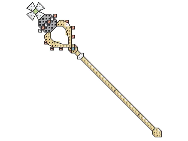 Free jewelled sceptre cross stitch pattern