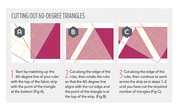 How to cut out 60 degree triangles