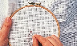 How to use an embroidery hoop for cross stitch step 2
