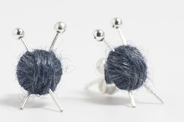 Max Alexander mini knitting earrings
