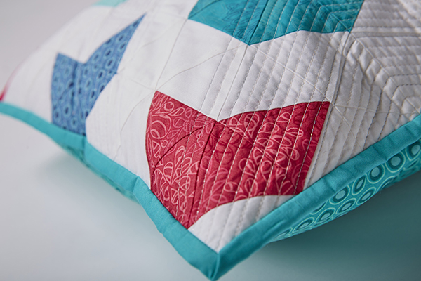 Modern geometric patchwork cushions tutorial step 17