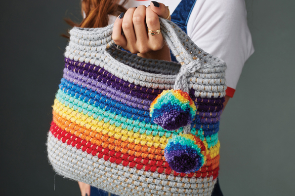 Rainbow Cord Bag Gathered