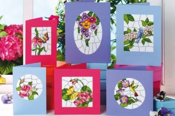 stained glass cross stitch flower patterns