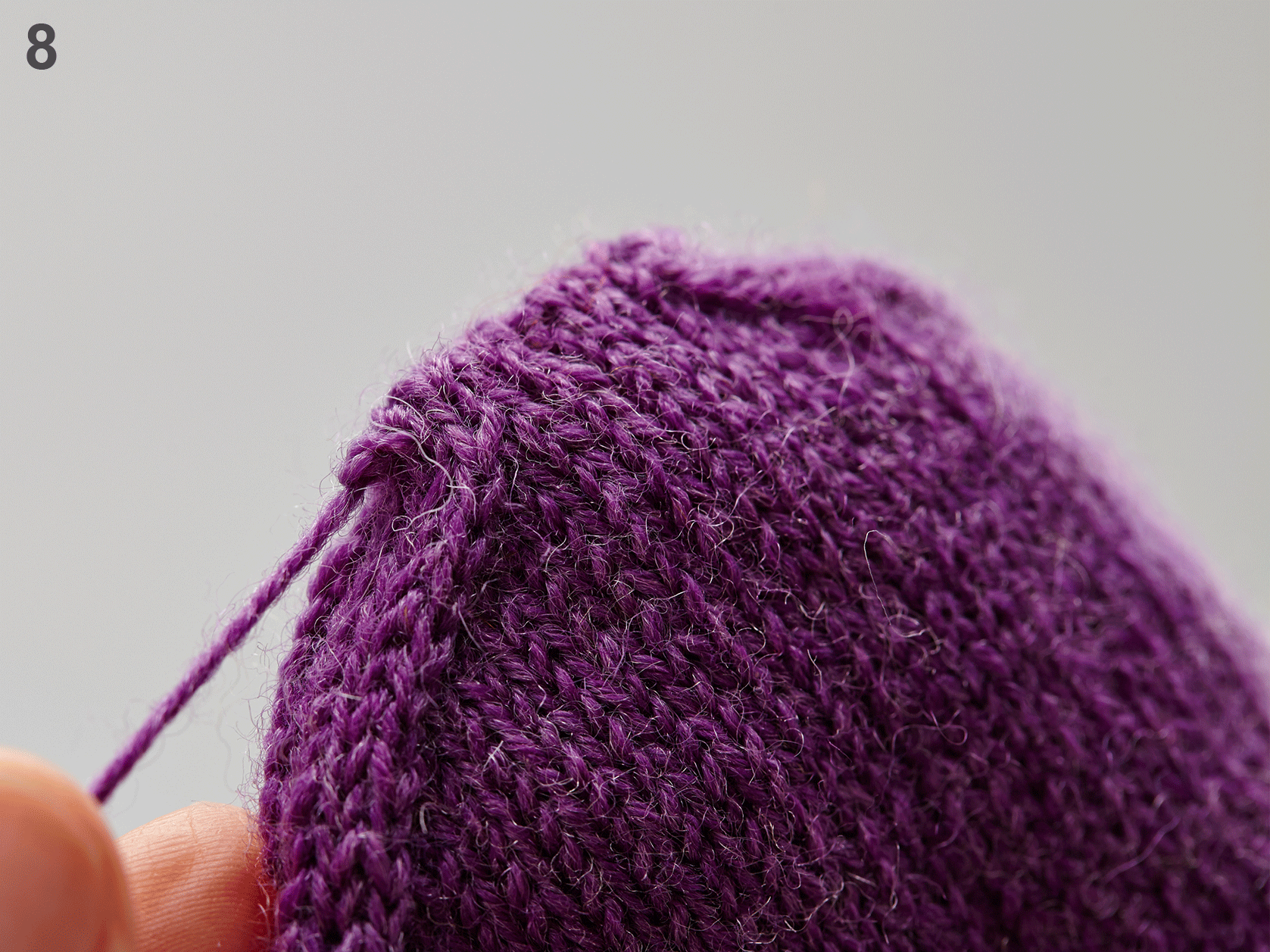 How to graft knitting with Kitchener Stitch tutorial step 8