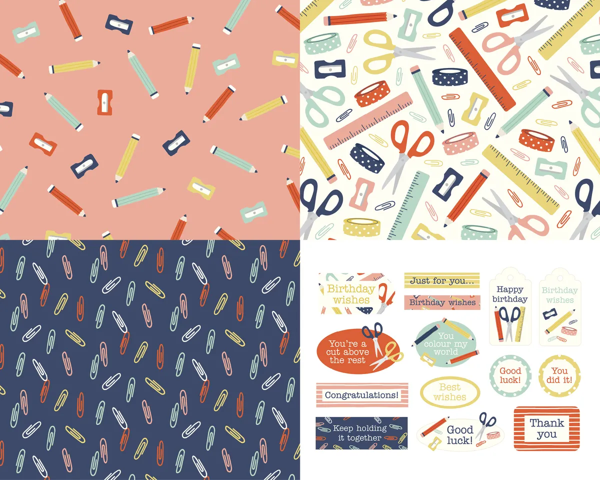 Free back to school stationery patterned papers_01