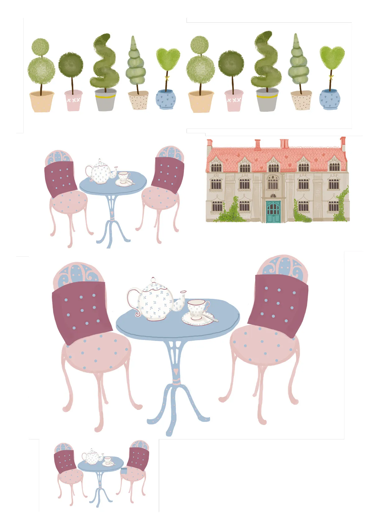 Free country manor house patterned papers 10