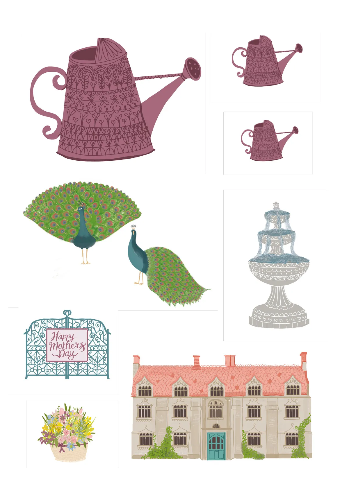 Free country manor house patterned papers 13