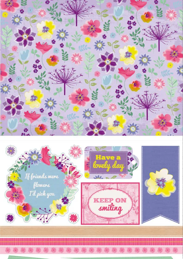 Free floral thank you patterned papers 3
