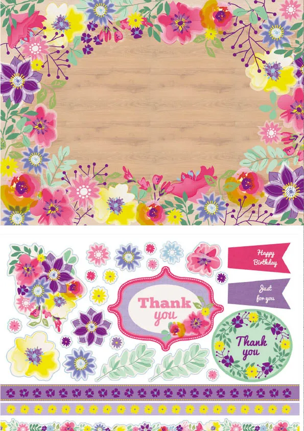 Free floral thank you patterned papers 4
