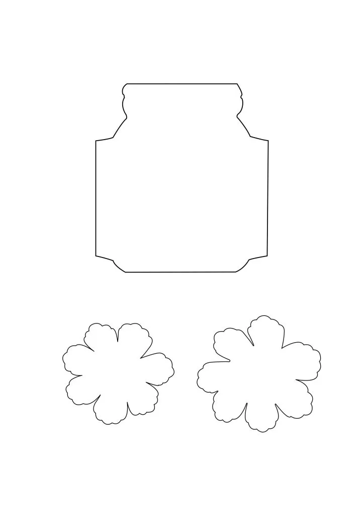 Free flower box card templates vase and blooms