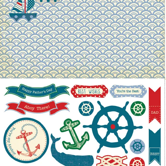 Free shipshape nautical patterned papers 3