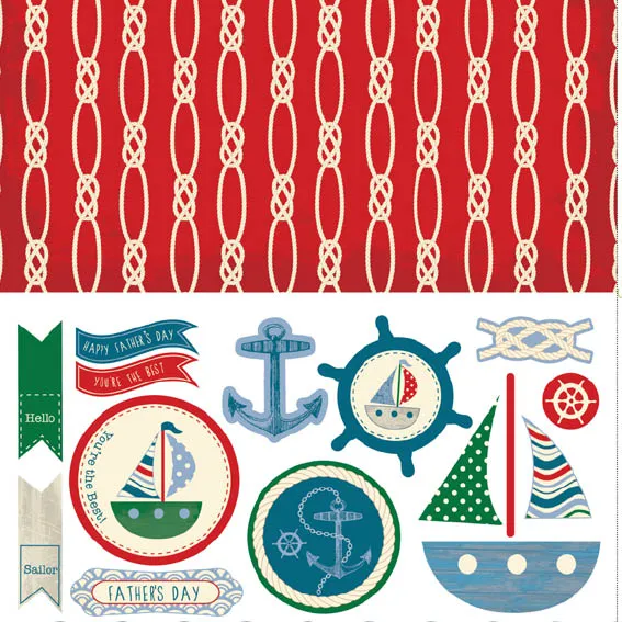 Free shipshape nautical patterned papers 4