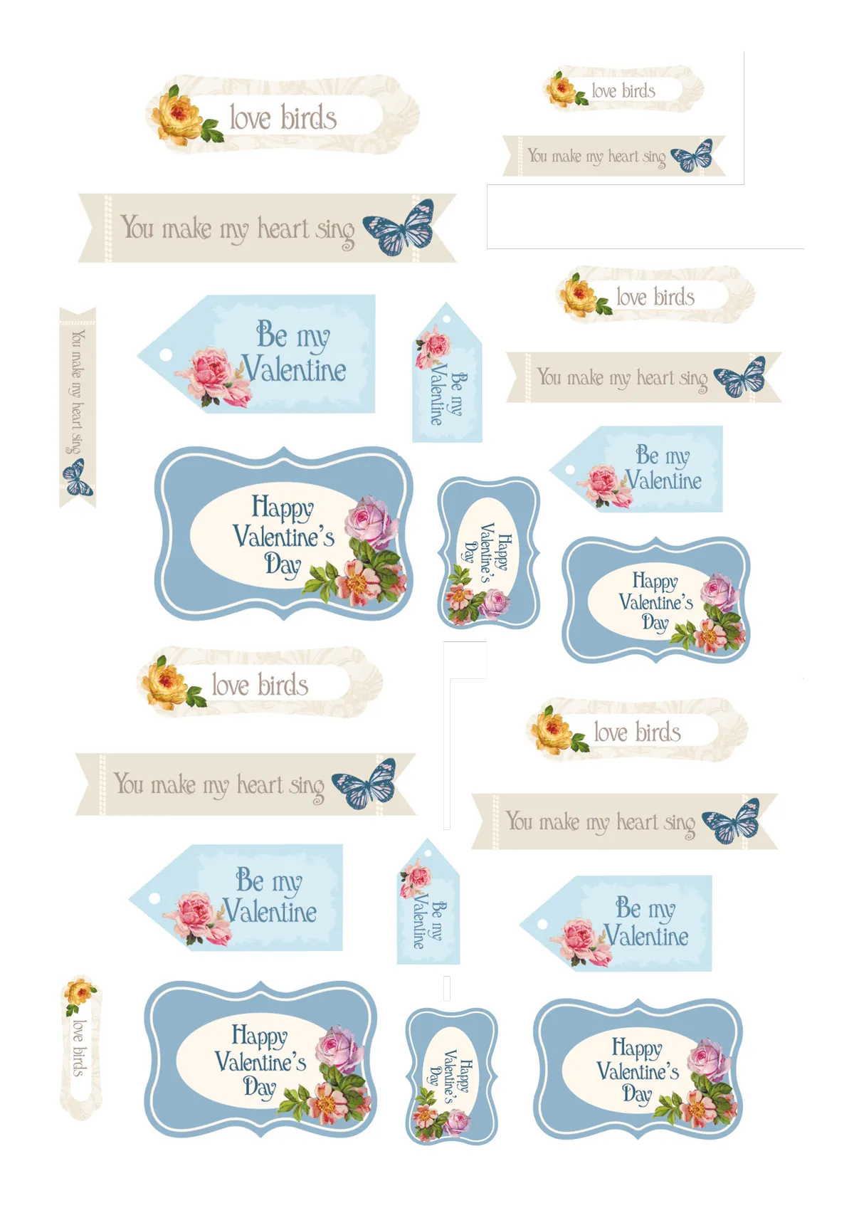 Free songbird and birdcages printables 10