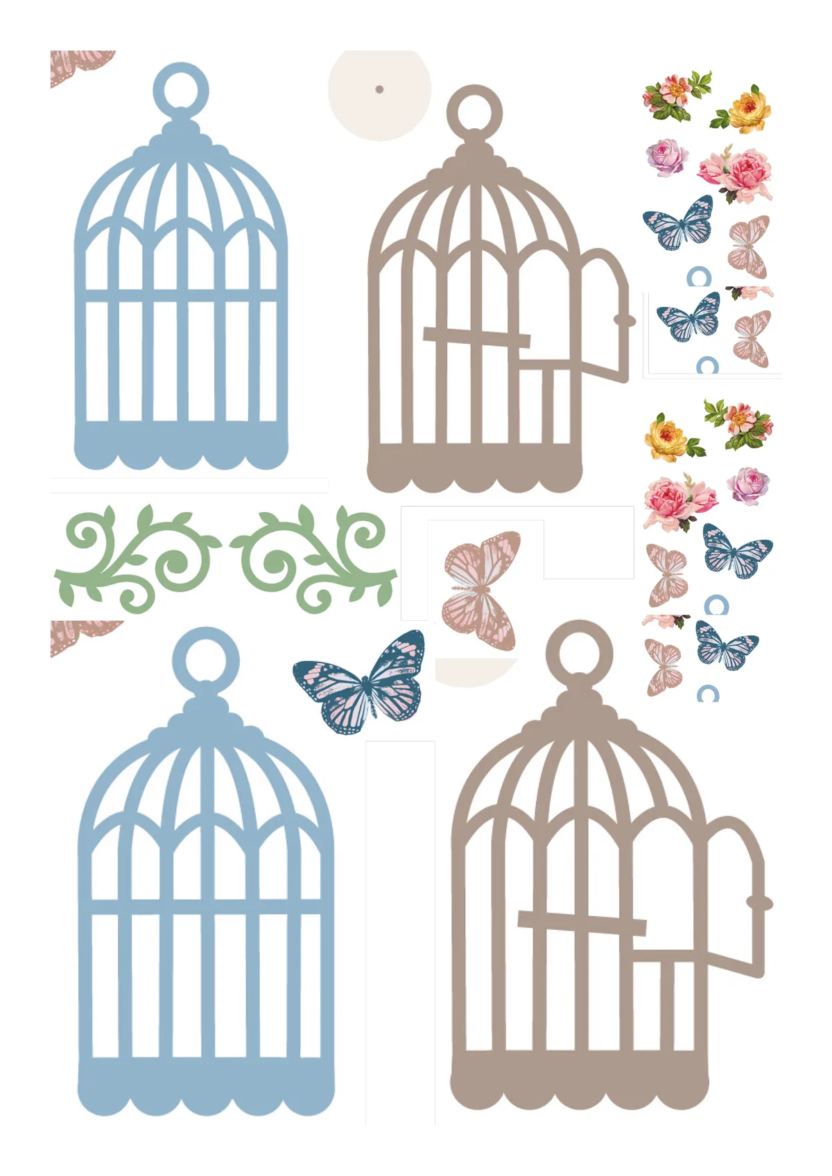 Free songbird and birdcages printables 11