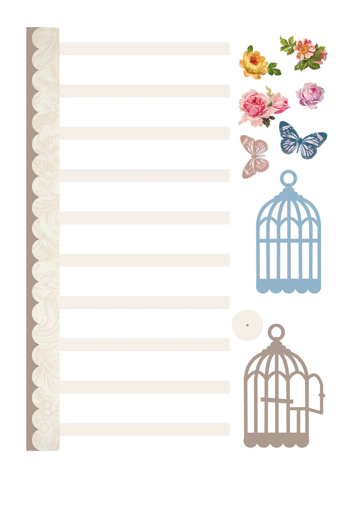 Free songbird and birdcages printables 4