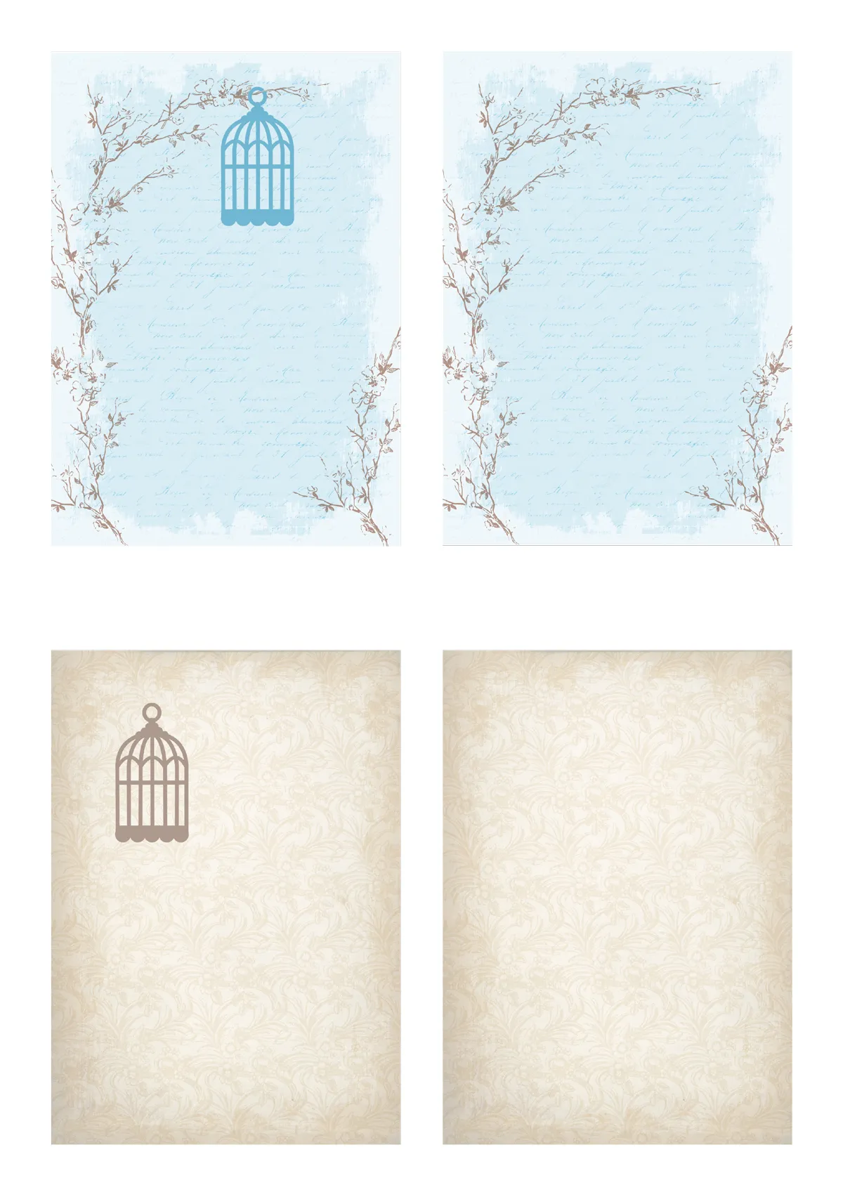 Free songbird and birdcages printables 9
