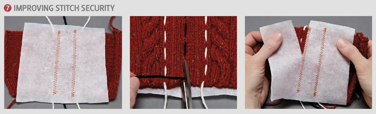 How to add stitch security to knitted steeks