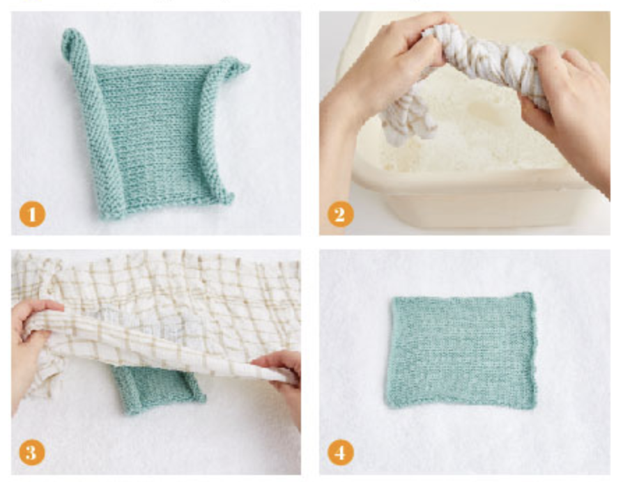 How to block knitting with damp cloths