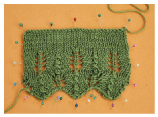 How to block knitting withi pins