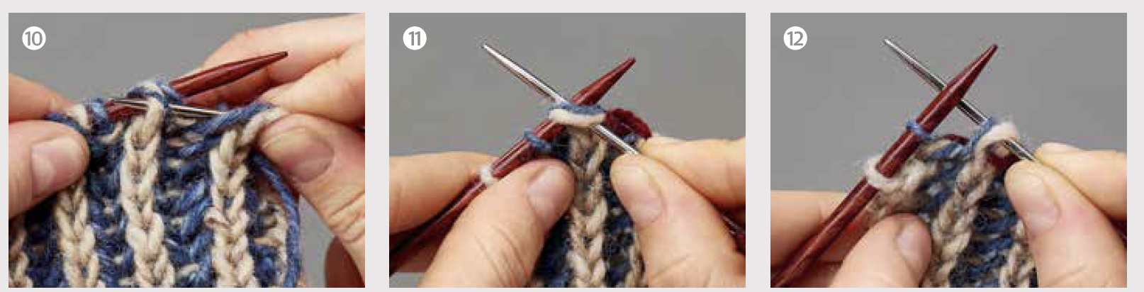 How to cast off brioche stitch steps 10-12