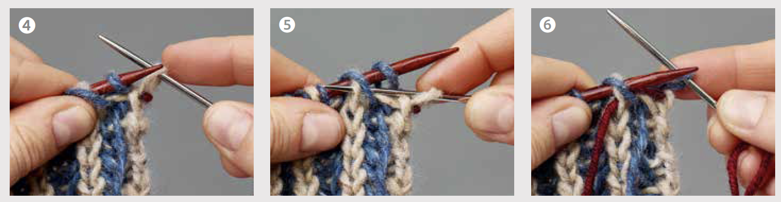 How to cast off brioche stitch steps 4-6