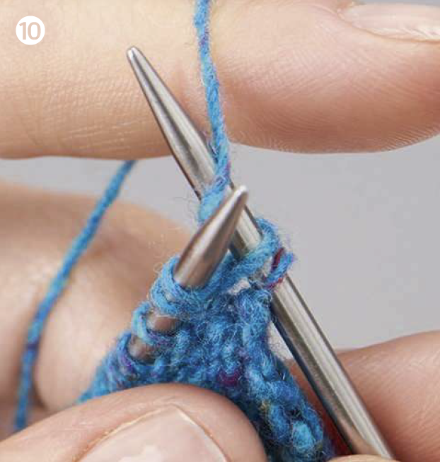How to do continental knitting method step 10