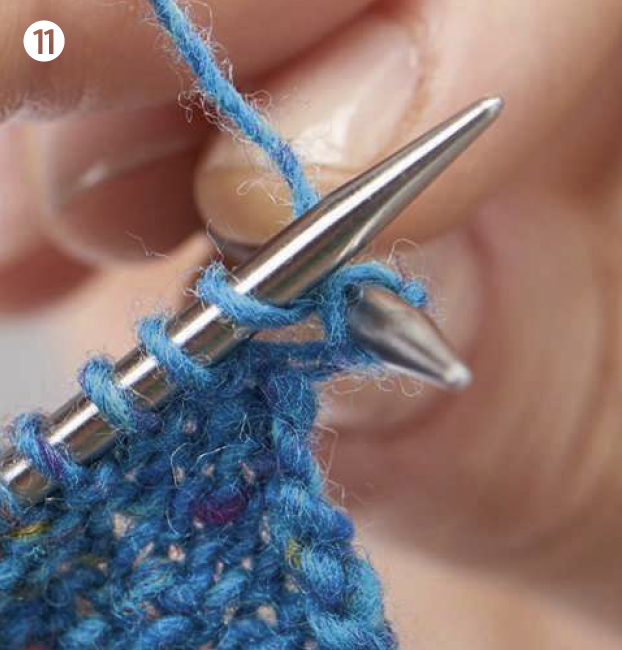 How to do continental knitting method step 11
