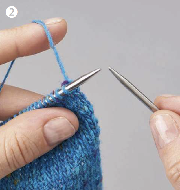 How to do continental knitting method step 2