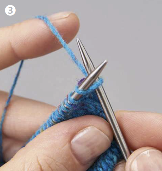 How to do continental knitting method step 3