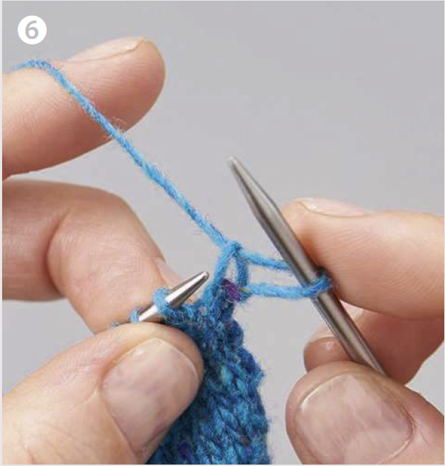 How to do continental knitting method step 6