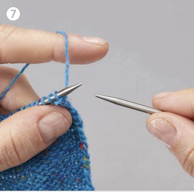 How to do continental knitting method step 7