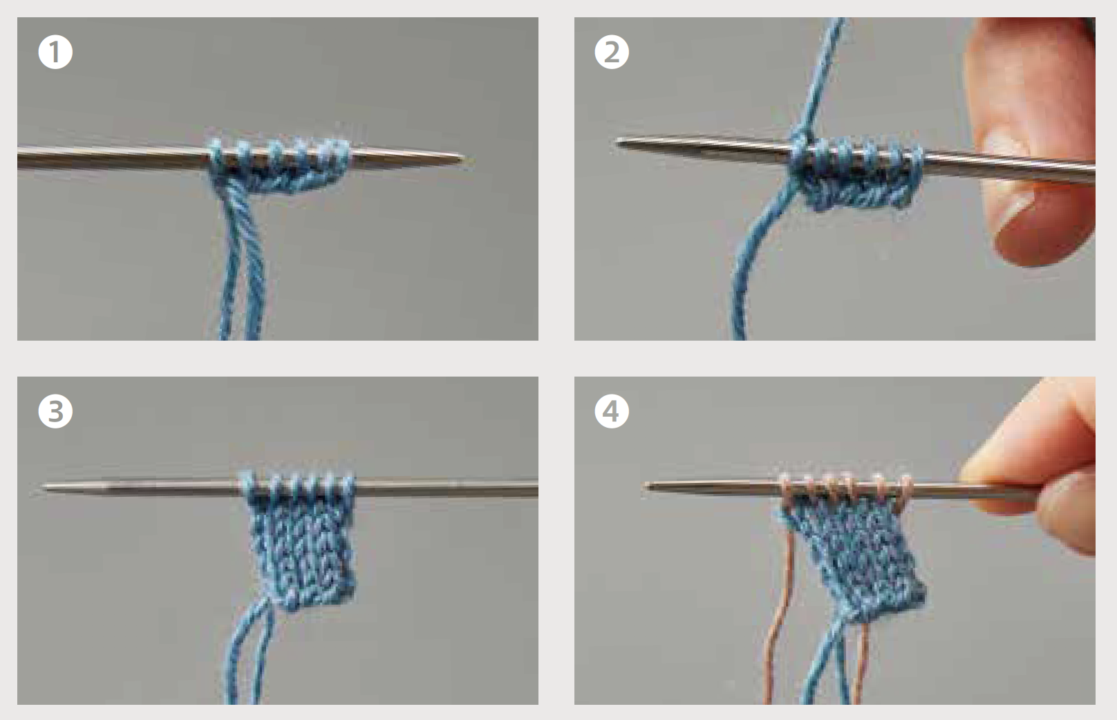 How to knit I-cord starting cast on steps 1-4