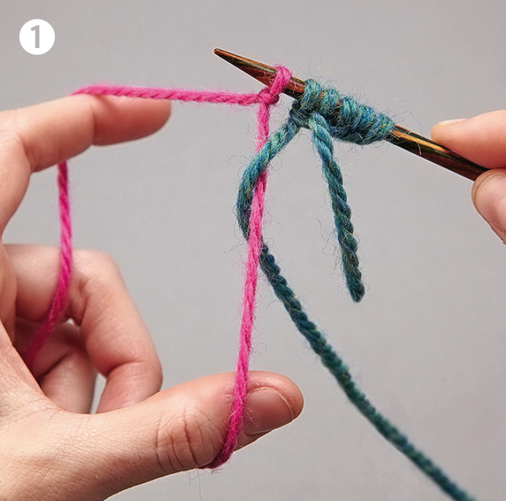 How to knit intarsia cables step 1