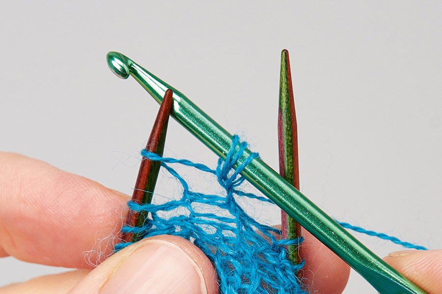 How to knit nupps with a crochet hook Fig 5